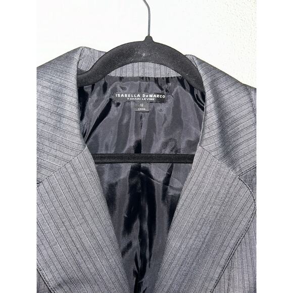 Isabella DeMarco Tahari Business Pin Stripe Single Button Notched Lapel Blazez - Picture 2 of 8